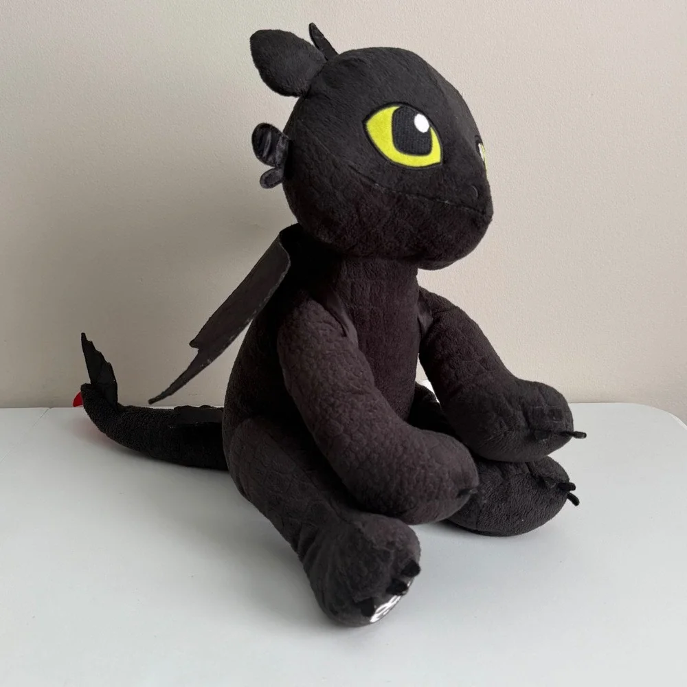 Build-A-Bear Toothless Night Fury Plush DreamWorks Dragons Black w/ wings 2016